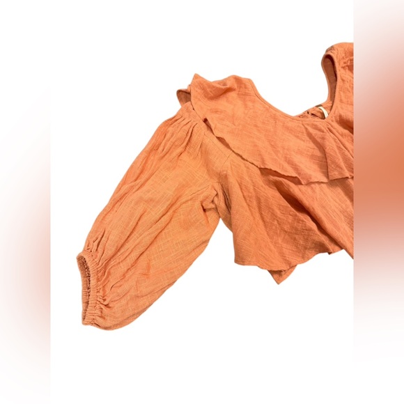 NWT Free People Zuri Blouse in Color Ginger Spice Size XS - Picture 6 of 9